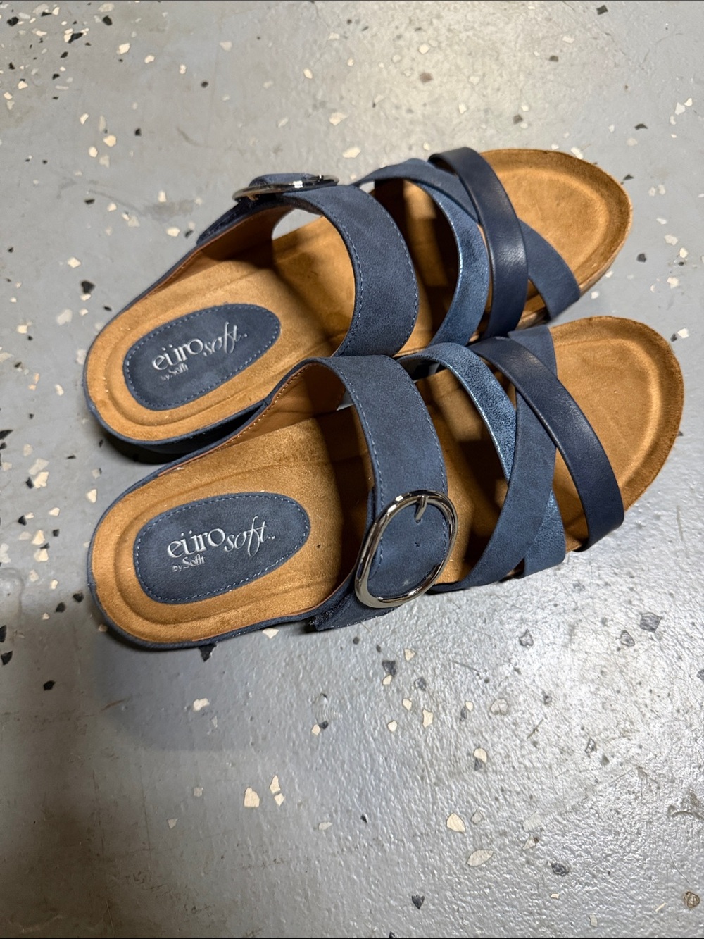 Navy Strappy Comfort Slide Sandals